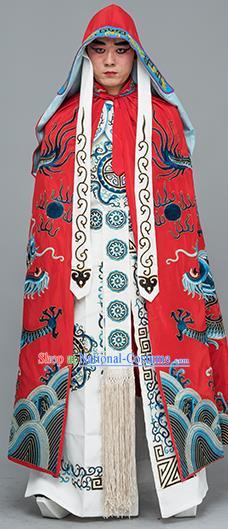 Chinese Traditional Peking Opera Takefu Costume Ancient Changing Faces Red Cloak for Adults