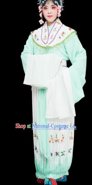 Chinese Traditional Peking Opera Diva Costumes Ancient Nobility Lady Green Dress for Adults