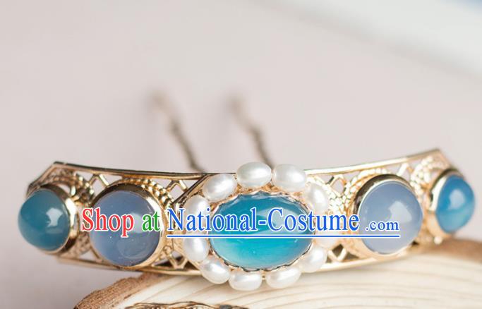 Chinese Traditional Handmade Blue Hair Clip Hair Accessories Ancient Hairpins for Women