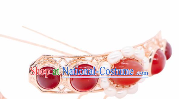 Chinese Traditional Handmade Agate Hair Clip Hair Accessories Ancient Hairpins for Women