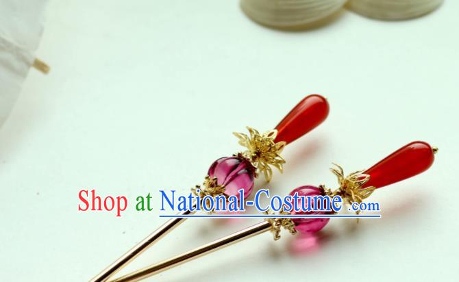 Chinese Traditional Handmade Agate Hair Clip Hair Accessories Ancient Hairpins for Women