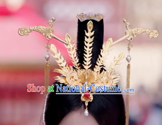 Handmade Chinese Ancient Hair Accessories Queen Hanfu Phoenix Hairpins Headwear for Women