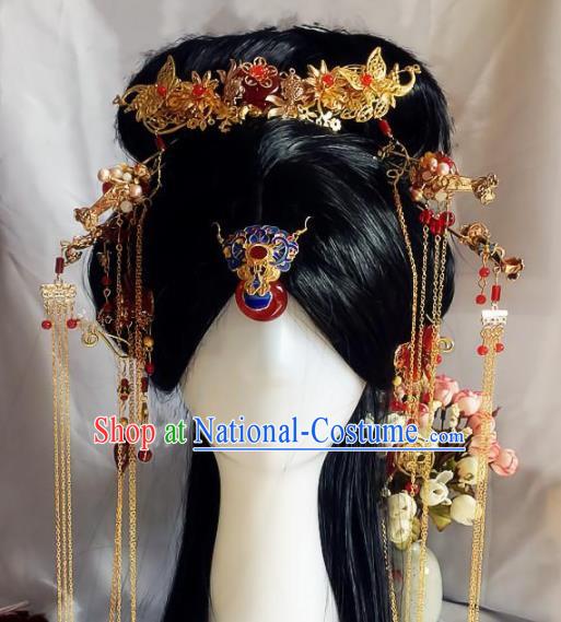 Chinese Handmade Ancient Princess Hair Accessories Phoenix Coronet Hanfu Hairpins for Women