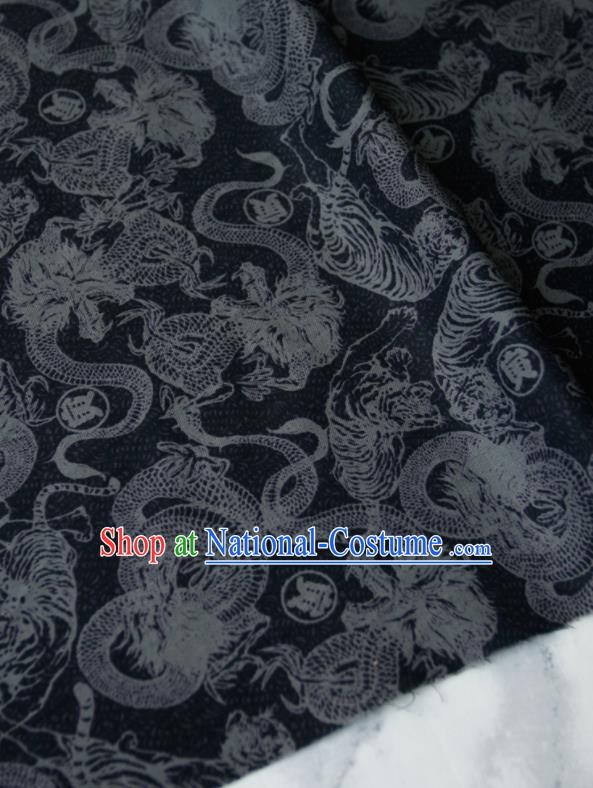 Asian Japanese Traditional Kimono Fabric Brocade Silk Material Classical Dragons Pattern Design Drapery