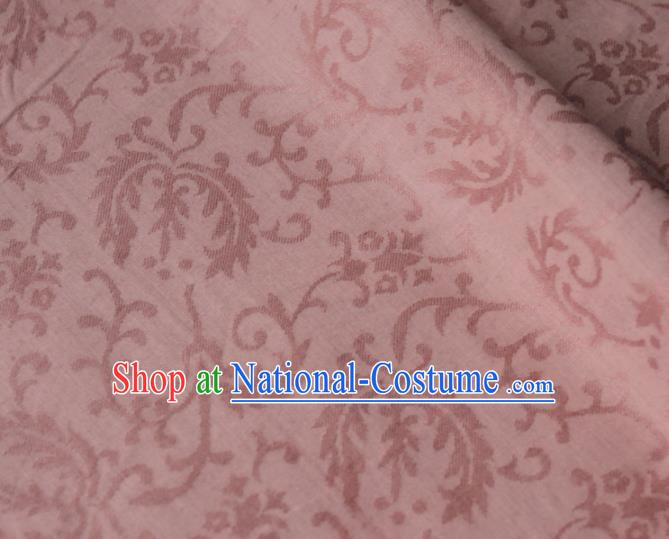 Asian Japanese Traditional Kimono Pink Brocade Fabric Silk Material Classical Pattern Design Drapery