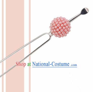 Japanese Traditional Courtesan Pink Ball Hairpins Ancient Geisha Kimono Hair Accessories for Women