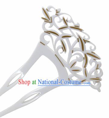 Japanese Traditional Courtesan White Hairpins Ancient Geisha Kimono Hair Accessories for Women