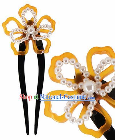 Japanese Traditional Courtesan Kimono Pearls Sakura Hairpins Ancient Geisha Hair Accessories for Women