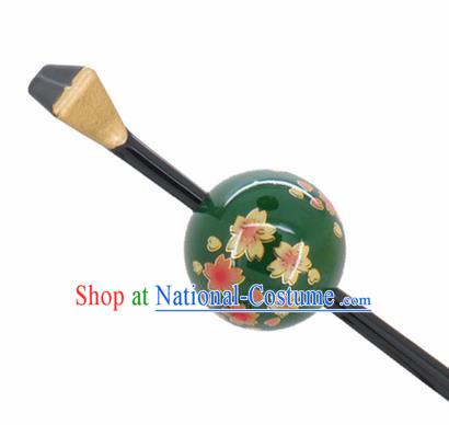 Japanese Traditional Kimono Hair Accessories Ancient Yukata Sakura Green Hairpins for Women