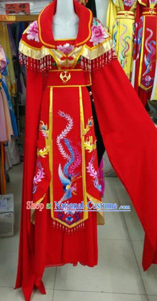 Chinese Traditional Beijing Opera Actress Imperial Consort Red Dress Ancient Palace Embroidered Costumes for Women