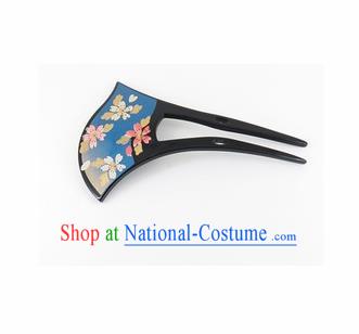 Japanese Traditional Kimono Blue Hairpins Ancient Geisha Hair Accessories for Women