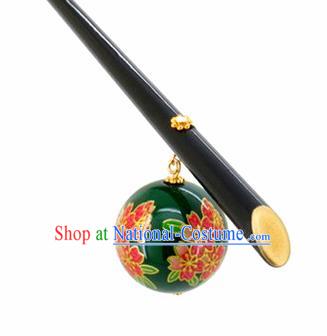 Japanese Traditional Hair Accessories Ancient Courtesan Kimono Green Hairpins for Women