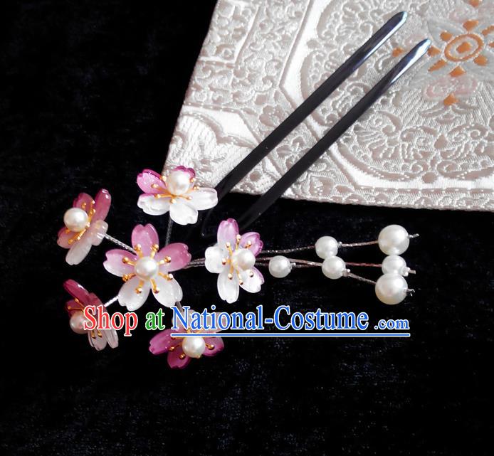 Japanese Traditional Courtesan Hair Accessories Purple Hair Clip Ancient Kimono Yukata Tassel Hairpins for Women