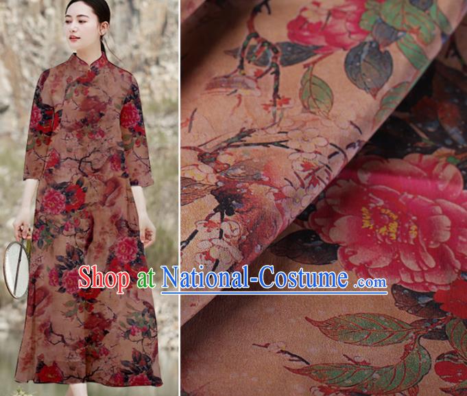 Chinese Traditional Silk Fabric Brocade Embroidered Fabric Dress Material Gambiered Canton Gauze