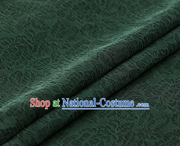 Chinese Traditional Green Gambiered Guangdong Gauze Satin Plain Classical Peony Pattern Cheongsam Silk Drapery