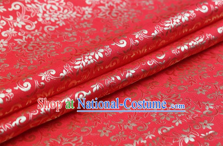 Traditional Chinese Red Brocade Palace Pattern Satin Plain Cheongsam Silk Drapery