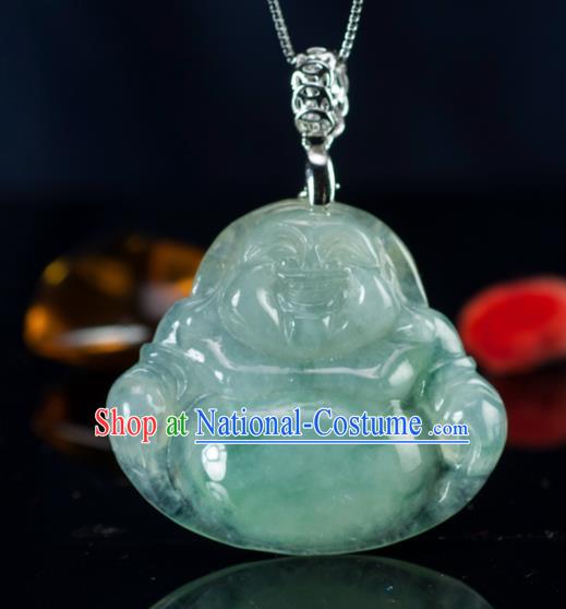 Chinese Traditional Jewelry Accessories Ancient Jade Buddha Jadeite Maitreya Pendant