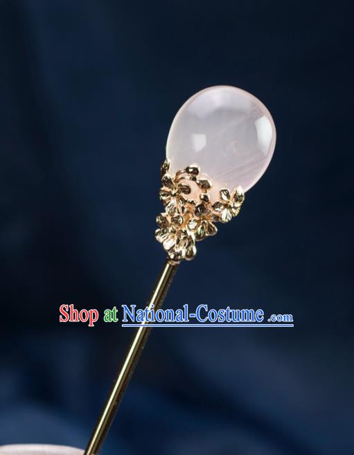 Chinese Traditional Hanfu Hair Accessories Ancient Rose Crystal Hairpins for Women