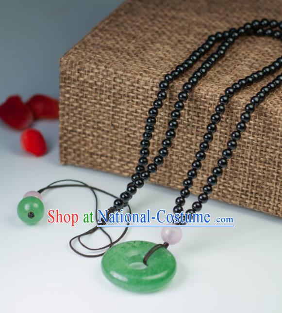 Chinese Traditional Jewelry Accessories Ancient Hanfu Jadeite Necklace for Women