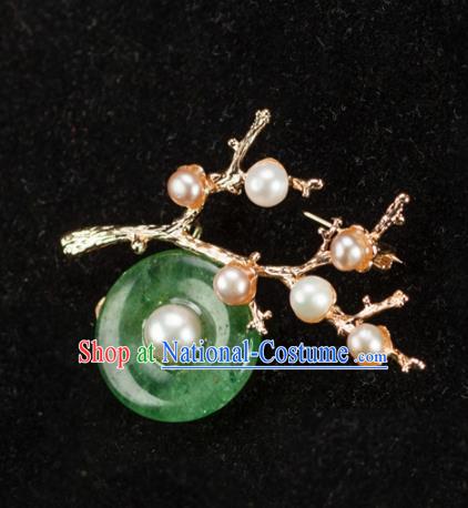 Chinese Traditional Jewelry Accessories Breastpin Ancient Hanfu Pearls Brooch for Women