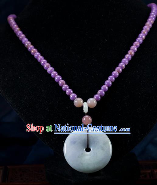 Chinese Traditional Jewelry Accessories Necklace Ancient Hanfu Jadeite Necklet for Women