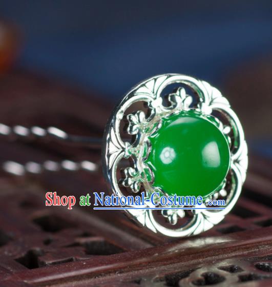 Chinese Traditional Hanfu Green Hair Clip Hair Accessories Ancient Classical Hairpins for Women