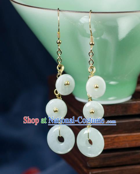 Chinese Traditional Jewelry Accessories Ancient Hanfu Jade Earrings for Women