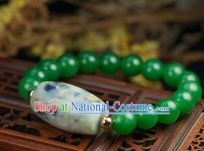 Chinese Traditional Accessories Ancient Handmade Tourmaline Beads Bracelet for Women