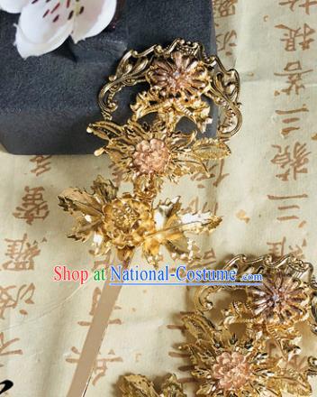 Chinese Classical Hair Accessories Traditional Ancient Hanfu Flowers Hair Clip Hairpins for Women