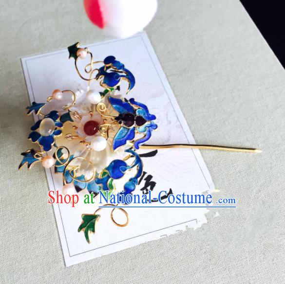 Chinese Classical Hairpins Wedding Hair Accessories Traditional Ancient Queen Blueing Hair Clip for Women