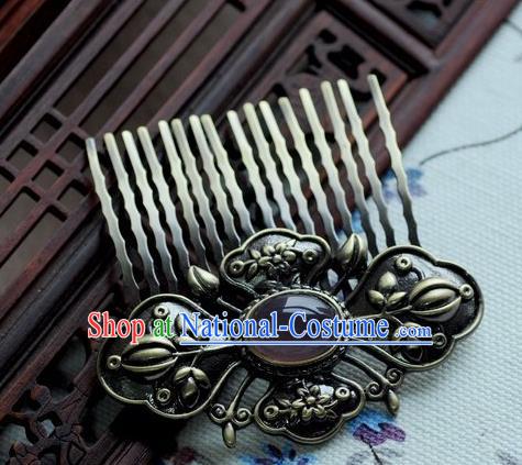 Chinese Traditional Black Hair Comb Hair Accessories Ancient Palace Classical Hairpins for Women