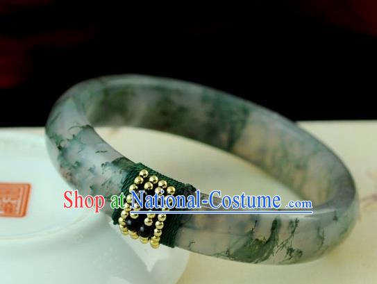 Chinese Traditional Accessories Ancient Handmade Jadeite Bracelet for Women