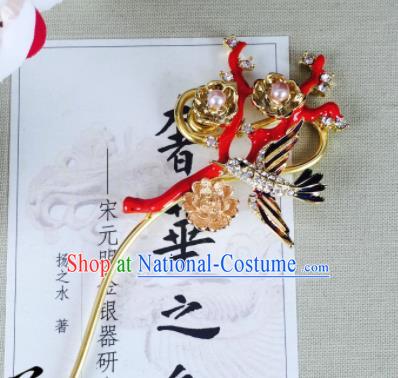 Chinese Classical Pearls Hairpins Traditional Ancient Hair Clip for Women