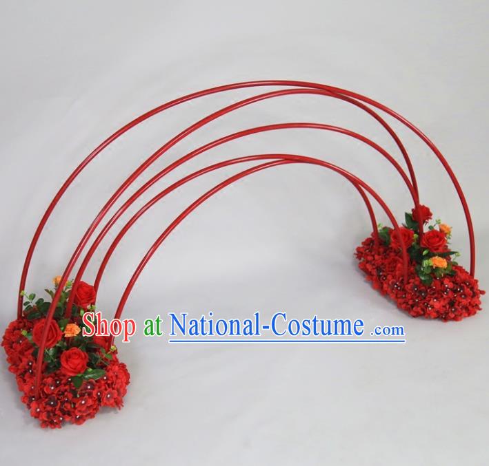 Chinese Traditional Wedding Rainbow Bridge Films Props Iron Red Decoration