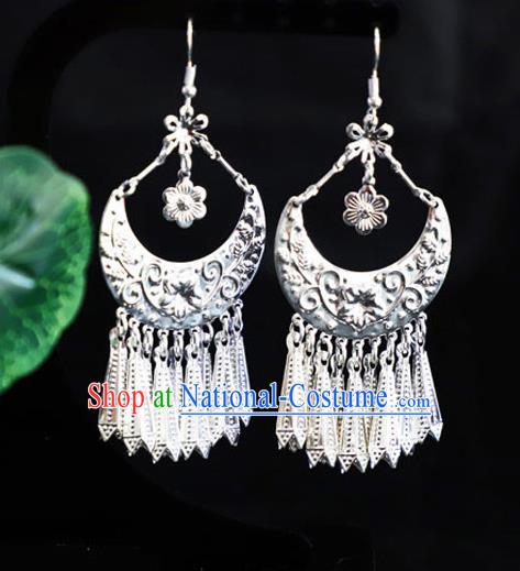 Chinese Traditional Miao Nationality Ear Accessories Wedding Earrings for Women