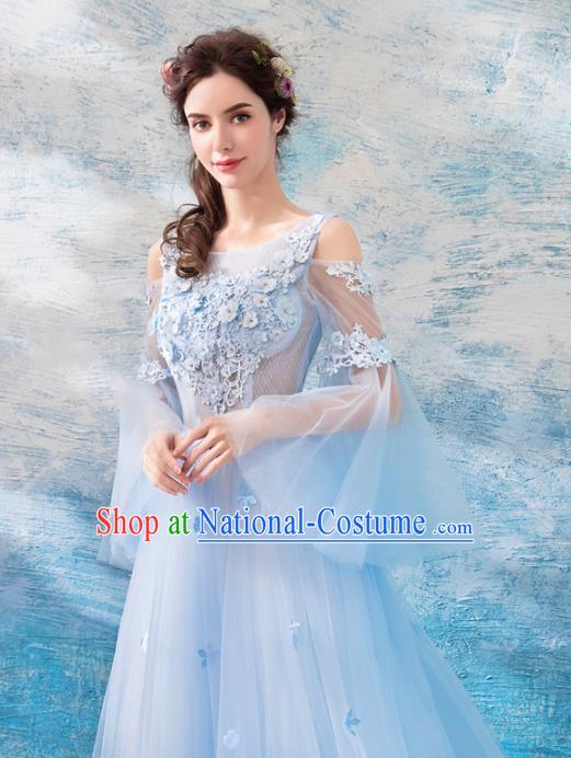 Top Grade Handmade Compere Costume Catwalks Veil Formal Dress for Women