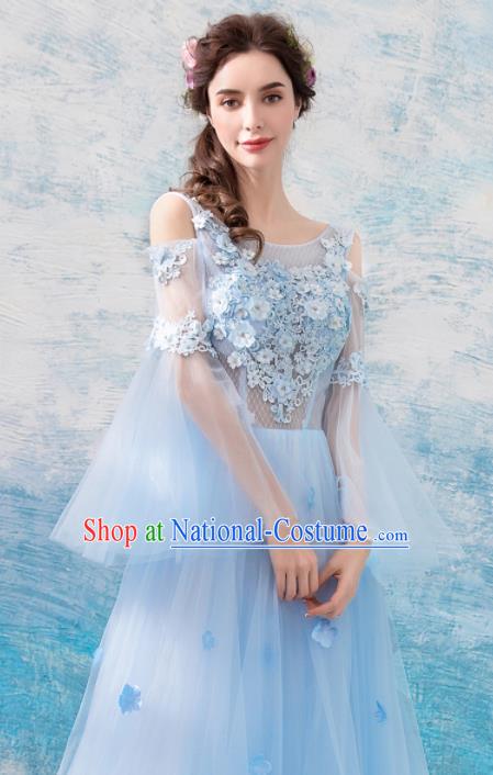 Top Grade Handmade Compere Costume Catwalks Veil Formal Dress for Women