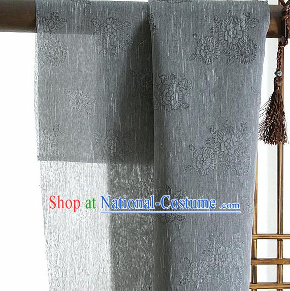 Asian Korean Traditional Grey Tough Silk Fabric Hanbok Silk Material