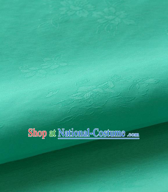 Asian Korean Traditional Green Tajung Fabric Classical Pattern Thin Tough Silk Fabric Hanbok Silk Material