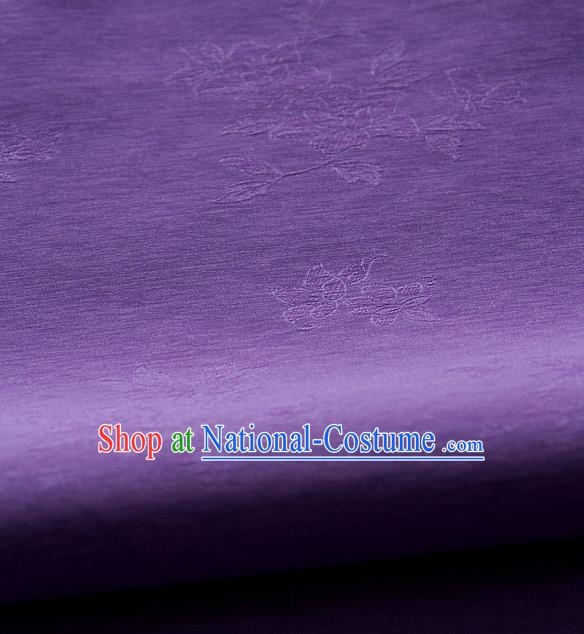 Asian Korean Traditional Purple Tajung Fabric Classical Pattern Thin Tough Silk Fabric Hanbok Silk Material