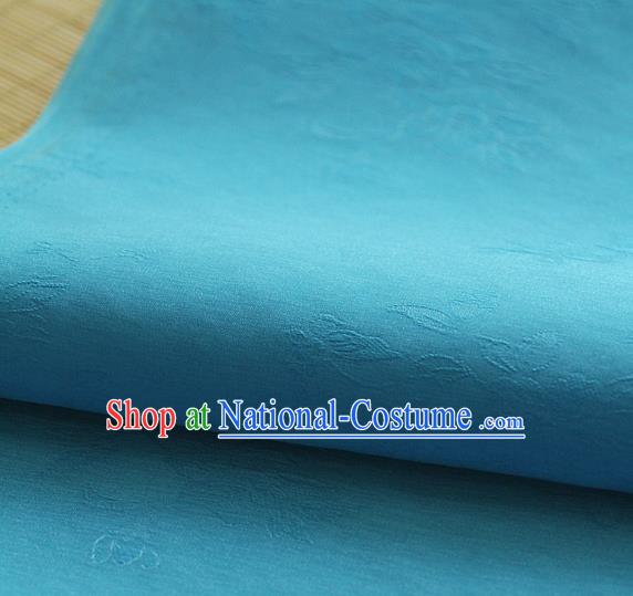 Asian Korean Traditional Light Blue Tajung Fabric Classical Pattern Thin Tough Silk Fabric Hanbok Silk Material