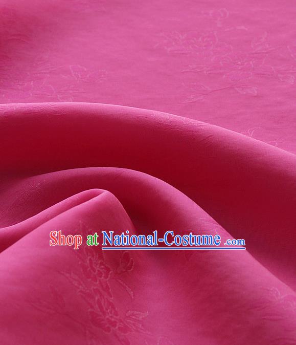 Asian Korean Traditional Rosy Tajung Fabric Classical Pattern Thin Tough Silk Fabric Hanbok Silk Material