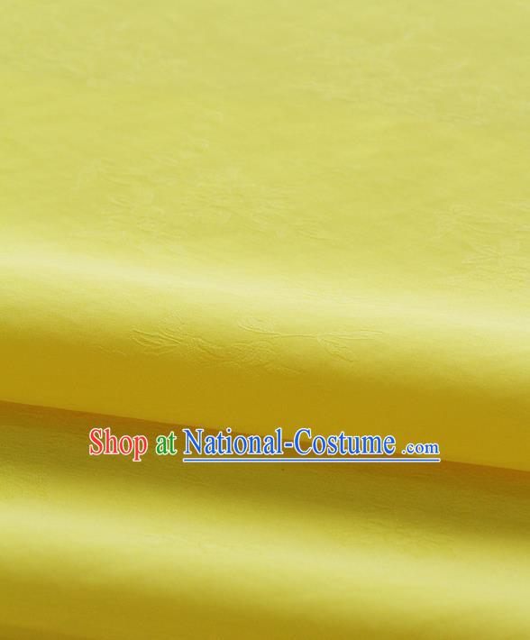 Asian Korean Traditional Bright Yellow Tajung Fabric Classical Pattern Thin Tough Silk Fabric Hanbok Silk Material