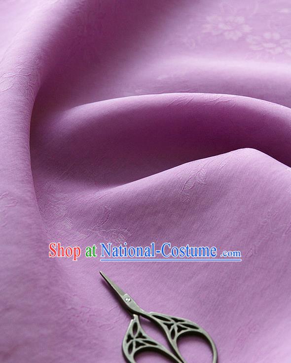 Asian Korean Traditional Lilac Tajung Fabric Classical Pattern Thin Tough Silk Fabric Hanbok Silk Material