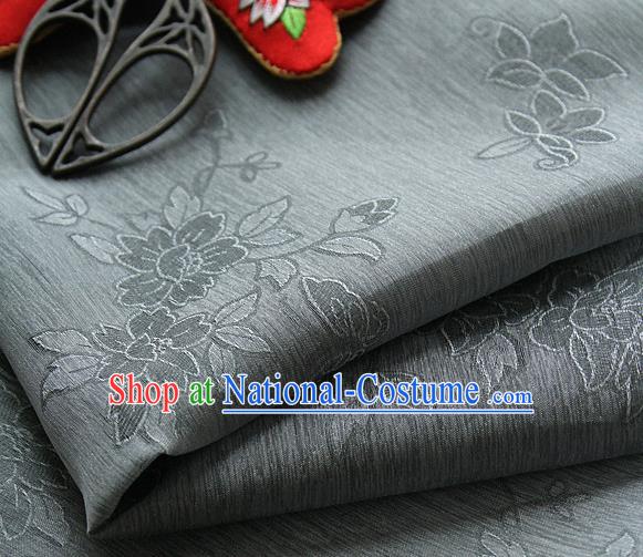 Asian Korean Traditional Grey Tajung Fabric Classical Pattern Thin Tough Silk Fabric Hanbok Silk Material