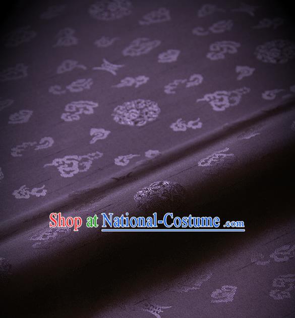 Traditional Asian Purple Brocade Drapery Korean Hanbok Palace Satin Silk Fabric