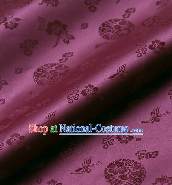 Traditional Asian Cloth Drapery Amaranth Brocade Korean Hanbok Palace Satin Silk Fabric