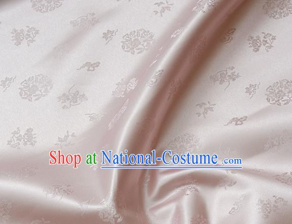 Traditional Asian Cloth Drapery Light Pink Brocade Korean Hanbok Palace Satin Silk Fabric