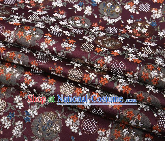 Chinese Traditional Jacquard Satin Fabric Amaranth Brocade Classical Pattern Design Material Drapery