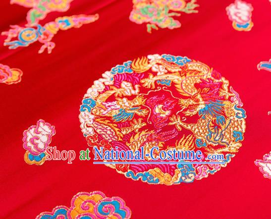 Chinese Traditional Flower Silk Fabric Brocade Embroidered Fabric Dress Material